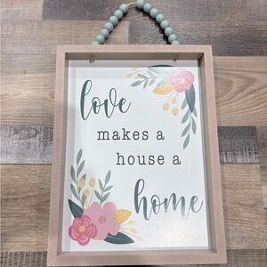 Love Makes a House a Home Framed Wall Sign - Pink